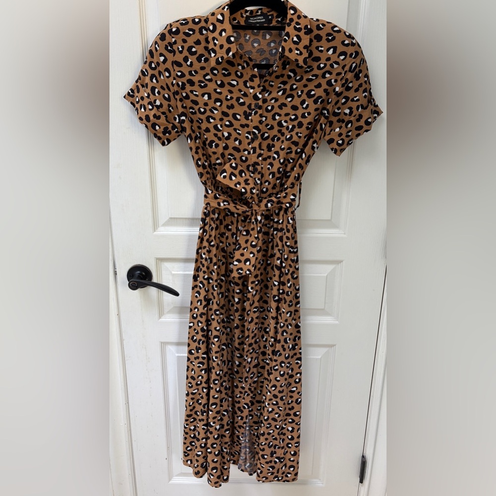 Leopard Print Midi Dress